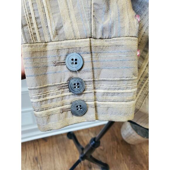 J. Jill Women Tan Polyester & Rayon Three Buttons Single Breasted Blazer Size 4 - Picture 8 of 12